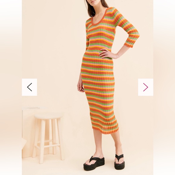 Lisa Says Gah Dresses & Skirts - NWT Free People Lisa Says Gah Malfa Striped Midi Sweater Dress